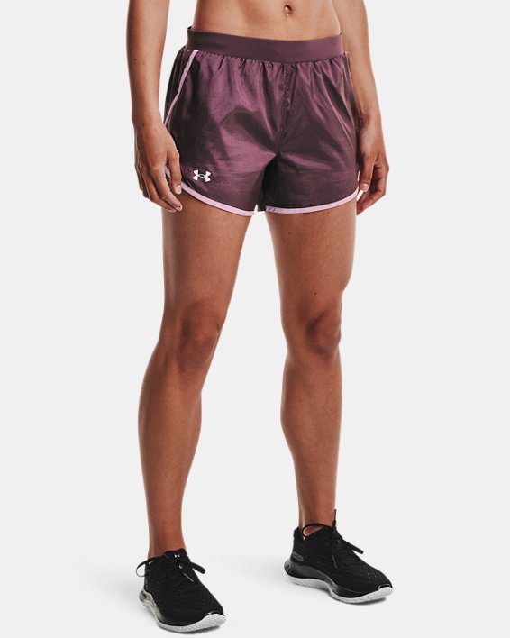 Women's UA Fly-By 2.0 Dobby Shorts, Purple, pdpMainDesktop image number 0